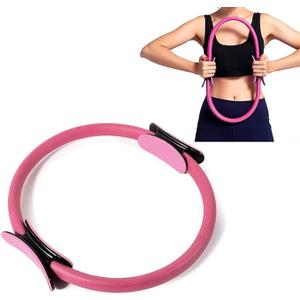 Pilates Ring 15 Inch Magic Circle Ring, Dual Padded Handles Pilates Rings Circle, Adjustable Yoga Ring