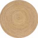 Hausattire Hand Woven Jute Braided Rug, 3 Round Natural, Reversible Boho Entry Area Rugs for Kitchen, Living Room I Farmhouse Decorative Floor Rug, 3 Feet Round