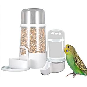1Pcs/Set Automatic Bird Cage Feeder Bird Food Feeder Water Bottle with Clip Parakeet Food Dispenser for Cage Bottle Cup Bowls for Pet Parrot Cage