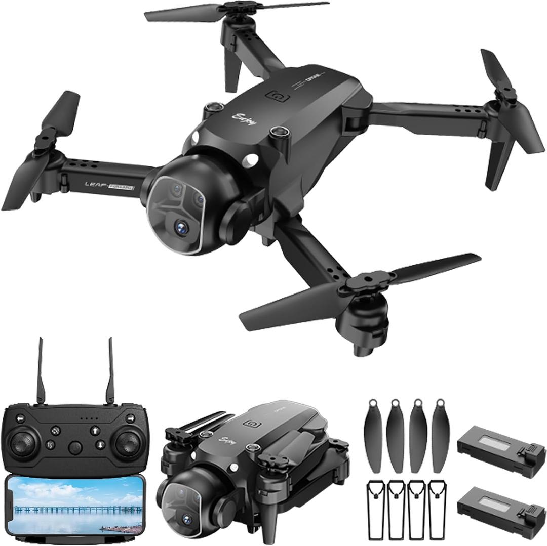 Drone with Camera for Adults Beginners, FPV Foldable RC Quadcopter Toys, Helicopter Toys, 1080P HD Camera Drone, Altitude Hold, One Key Take-off/Landing, 3D Flips, Waypoints fly, Headless Mode (Black)