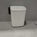 KSSKSS Small Bathroom Trash Can with Lid Soft Close, Step Pedal, 6L / 1.6 Gal Stainless Steel Garbage Bin with Removable Inner Bucket, Slim Wastebasket for Narrow Spaces (White)