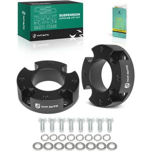 YHTAUTO 2.5 Inch Front Leveling Lift Kit Fits 2007-2023 Toyota Tundra | RWD/4WD | Aluminum Strut Spacers Raise the Front By 2.5 Inch | 2PCS Suspension Leveling Kit w/Hardware