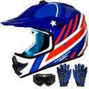 ROOZO Youth Kids Dirt Bike Helmet DOT Approved, Full Face Motocross Set, Size Large