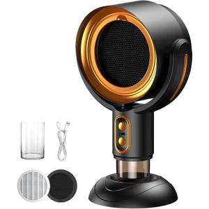 PuffHide Smoke Away Purifier Fan for Smoking Indoors, Portable Tabletop Smoke Extractor, Adjustable Angle, Compact Exhaust Fanfor Kitchen, BBQ & Home (Black & Gold)