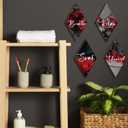 Jetec 4 Pcs Bathroom Decor Wall Art Relax Soak Unwind Breathe Wooden Sign Hanging Bathroom Decor for Bedroom Living Room Office Farmhouse Decorations(Rose)