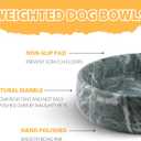 Karibiber Green Marble Dog Bowl, 6lbs Non-Slip, Non-Tipping Heavy Dogs Food Bowl, Large Dog Dish, Weighted Food and Water Bowls for Large Dogs, Natural Marble, Easy to Clean, Holds 6 Cups