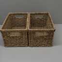 StorageWorks Wicker Storage Basket for Organizing, Medium Seagrass Storage Baskets with Built-in Handles for Pantry, Shelves,2-Pack (13"D x 8"W x 7"H)