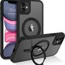 BENTOBEN for iPhone 11 Phone Case, iPhone 11 Magnetic Case [Compatible with MagSafe] Rotatable Ring Holder Kickstand Design Shockproof Women Men Girl Boy Protective Cover for iPhone 11 6.1 2019, Black