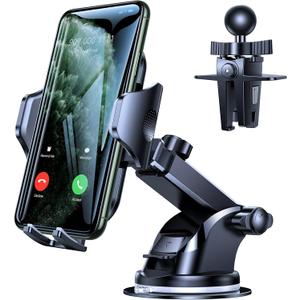 VICSEED [No.1 Powerful Suction] [Rally Racing-Grade Stability] Phone Holders for Your Car 2026 Upgraded Car Phone Holder Mount Truck Stand for Dashboard Windshield Vent for iPhone Samsung All Phones (Black)