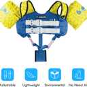 Chriffer Kids Swim Vest Life Jacket for 30-55 Pounds Boys and Girls, Toddler Floaties with Shoulder Harness Arm Wings for 2,3,4,5,6,7 Years Old Baby (Yellow Blue)