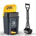 Outdoor Dog Poop Trash Can & Plastic Pooper Scooper Set for Yard - 20L/5.2 Gallen Dog Waste Disposal Station with Inner Bucket