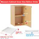 SpaceAid Pull Out Cabinet Organizer, 1 Pack Expandable 11.8"-19.6" (Need to Pull to Widen) Heavy Duty Pull-Out Drawer with Adhesive Tape for Kitchen Storage Cabinets (White, 21" Deep)