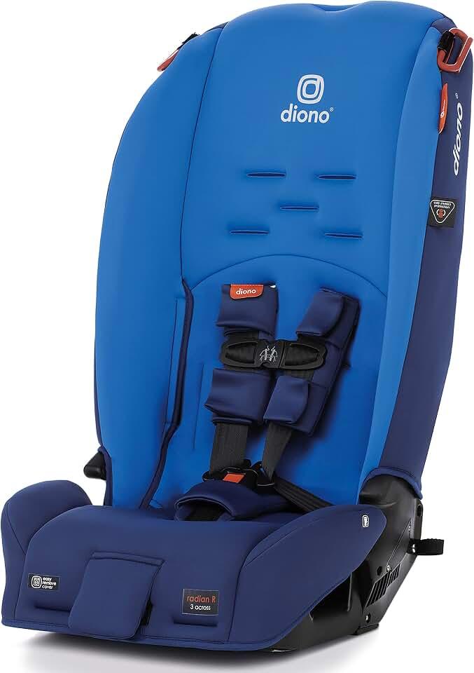 Diono Radian 3R, 3-in-1 Convertible Car Seat, Rear Facing & Forward Facing, 10 Years 1 Car Seat, Slim Fit 3 Across, Blue Sky, Manufacturing Date 06/12/2026 