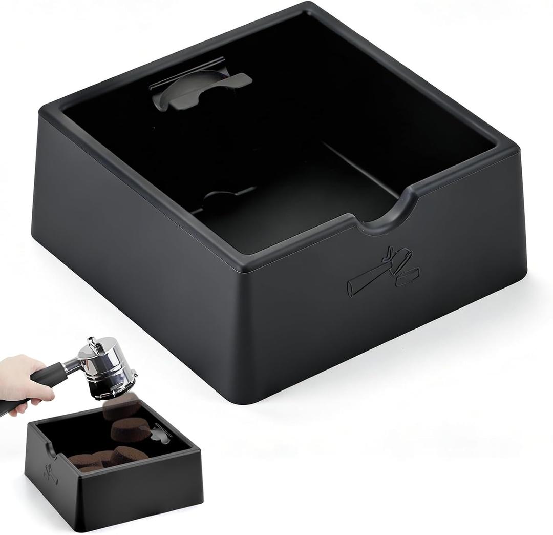 Silicone Espresso Knock Box, Quiet Non-Slip Coffee Puck Bin, Durable Barista Knock Box for Coffee Grounds, Universal Countertop Espresso Accessories