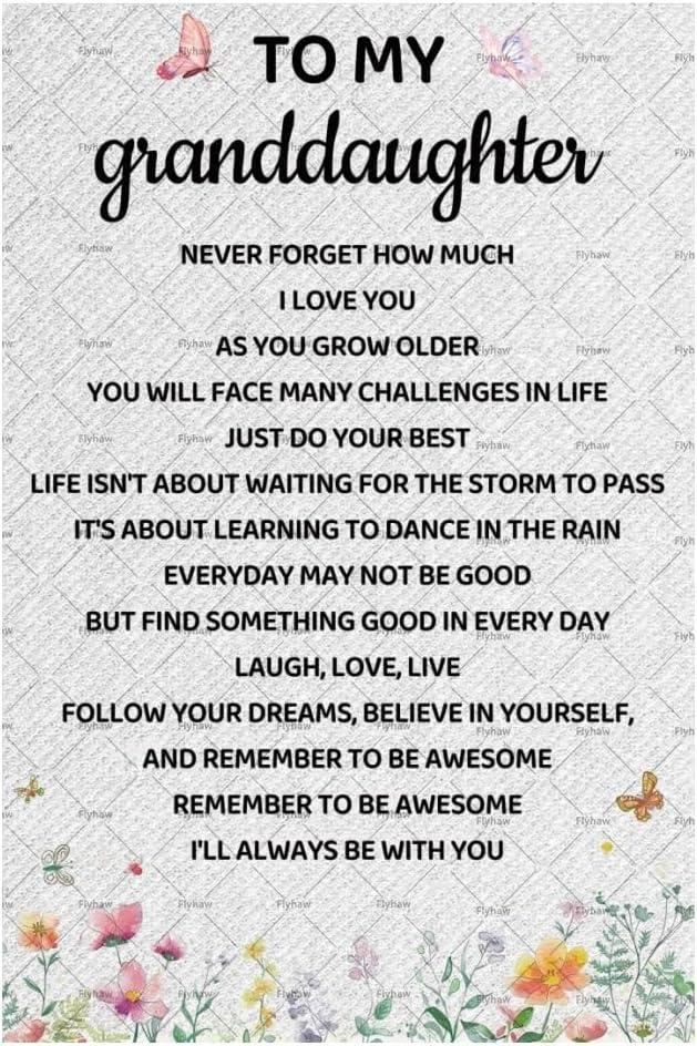4 x To My Granddaughter Never Forget How Much I Love You Metal Tin Sign I'll Always Be with You Metal Tin Plaque Meaningful Tin Signs best granddaughter gifts 8x12 inch