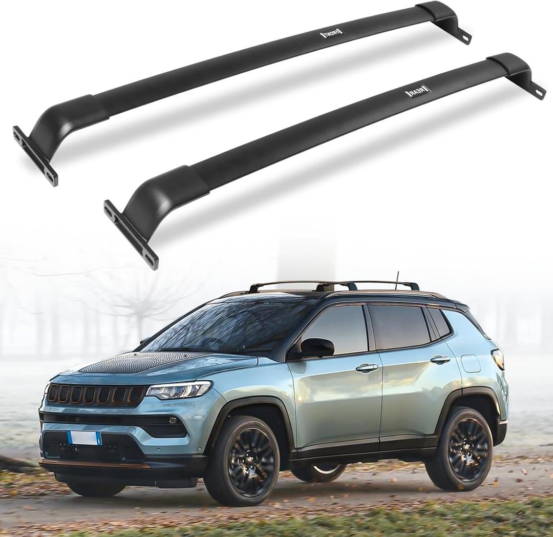 220lbs Cross Bar Roof Rack Fit for Jeep Compass 2018-2026 Cargo Bar Carrier Crossbar Rooftop Accessories (with Side Roof Rails)
