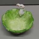 Ceramic Easter Bowl, Bunny Candy Dish, Green Cabbage Shaped Cute Bowl, Easter Serving Bowls for Fruit, Salad, Dessert, Snack Serving (Green)