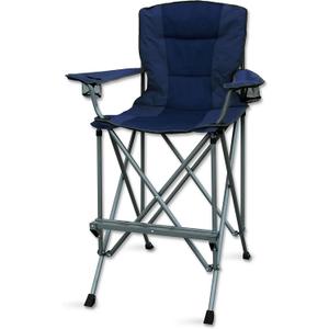 RMS Extra Tall Folding Chair - 31" Seat Height Director Chair for Camping, Home Patio and Sports - Portable and Collapsible with Footrest and Carrying Bag - Up to 300 lbs Weight Capacity (Blue)
