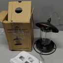 Metal Bird Feeder for Outside Hanging,Wild Bird Feeders for Cardinal, Large Roof and Tray - 6 Port (Chestnut Brown)