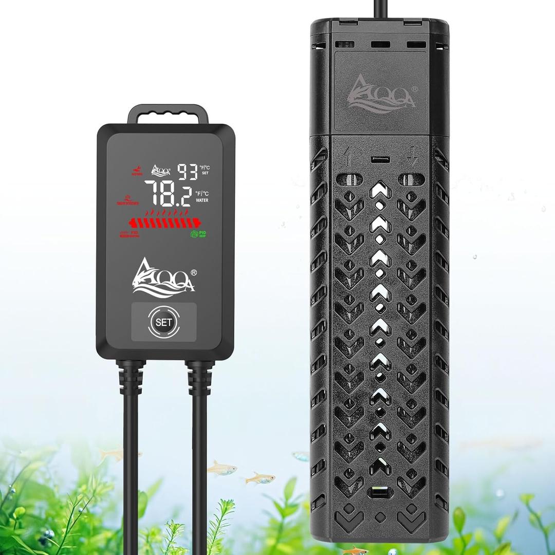 AQQA Aquarium Heater 800W Large Fish Tank Heater for 80-230 Gallon Tank Submersible Heater for Aquarium Betta Fish Heater with Adjustable Temp Range 59-93 (AQ136-800W for 80-230Gal)