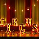 Circus 6.3" Light up Letters Sign Party Decorations Battery Powered Marquee Lighted Sign LED Alphabet Letter Lights for Christmas Night Party Birthday Home Tabletop Decor Supplies