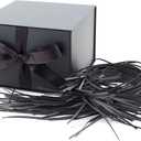 Hallmark Medium Gift Box with Lid and Shredded Paper Fill (Gray 7 inch Box) for Weddings, Graduations, Birthdays, Father's Day, Groomsmen Gifts, All Occasion (1 Count (Pack of 1), Coal)