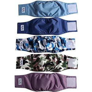 JoyDaog Reusable Dog Belly Bands for Male Dogs Diapers,4 Pack Premium Washable Dog Diapers Male Puppy Nappies Wrap,M