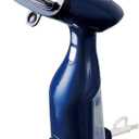  HSU-101NV Clothes Steamer, Stays on Hanger, Navy Pierra, Portable Handheld Garment Steamer – Blue & White Clothes Steamer with Water Reservoir