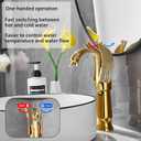 Gold Swan Shape Single Handle One Hole Bathroom Vessel Sink Faucet Deck Mount Lavatory Sink Faucet