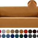 Joccun Stretch Couch Cover Slipcovers, 1-Piece Sofa Covers for 3 Cushion Couch Spandex Jacquard Washable Furniture Protector Cover for Living Room,Kids,Pets(Sofa,Gold) (Large78"-94")