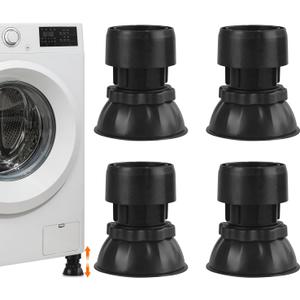 Anti Vibration Pads for Washing Machine - 3.93''-5.12'' inches Adjustable Washer Anti-Vibration Pads 4 Pack, Noise Reducing Anti Slip Anti Vibration Rubber Variety Washing Machine