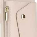 for Google Pixel 6 Case with Card Holder and Strap - Zipper Pocket,Crossbody Lanyard Strap,Credit Card Holder,Cute Phone Wallet Case for Women(Beige)