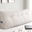 Headboard Pillow Full, Triangular Wedge Pillow Headboard Full, Cushion Headboards Reading Pillows, Backrest Pillows for Sitting in Bed or Working with Removable Cover, Beige