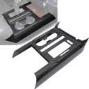 NewYall Center Console Gear Shift Cup Holder Panel Cover Trim for Ford F-150 2015-2020 Carbon Fiber ABS Interior Accessories