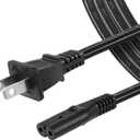 6 ft 2 Prong Power Cord Compatible with TCL Roku Smart LED LCD HD TV Universal AC Power Cable Replacement [UL Listed]