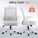 GTPLAYER Ergonomic Office Chair with Flip-up Armrests Executive Computer Chair for Home Office, Breathable Mesh & Comfy Lumbar Support, Moon Gray, Large