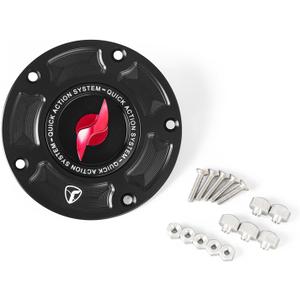 CNC Accessories Fuel Tank Cap Motorcycle Gas Cap Lightning Key Quick Action Cover Fit For Aprilia RSV4 Tuono V4 1100 RR For Ducati Monster 1100 Diavel Scrambler 1100 Panigale V2 V4 S (Red)