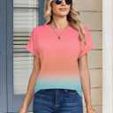 Zeagoo Womens Tops Short Sleeve Cute Summer Blouses Crew Neck Dressy Casual T Shirts Work Clothes S-2XL (M)