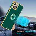 Fingic for iPhone 12 Pro Max Case [with 360 Ring Holder Stand][Support Magnetic Car Mount] Phone Case for Men Boys Slim Thin Kickstand Shockproof Phone Case for iPhone 12 Pro Max 6.7 inch,Navy Blue