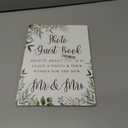 Toctose 8x11 Inch Wooden Wedding Signs for Ceremony and Reception, Rustic Vintage Photo Guest Book Sign with Stand