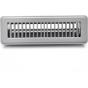 HVAC Premium 2" X 10" Floor Register with Louvered Design - Heavy Duty Rigid Floor Air Supply with Damper & Lever - Outer Dimensions [ 3.5 X 11.5] - Light Grey