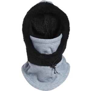 Heat Logic Sherpa Fleece Balaclava and Trapper Hat for Men, Warm Winter Face Mask for Adult, Face Cover Winter Hat (Grey)