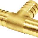 Joywayus 1" Hose Barb Tee T 3 Way Union Fitting Intersection/Split Brass Water/Fuel/Air
