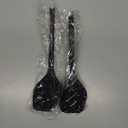 Pack of 2 Silicone Spatula Set, Durable One-Piece Design Heat Resistant BPA-Free Silicone Kitchen Spatulas for Non-Stick Pans, Solid & Slotted Spatula Turner Ideal for Flipping, Frying, Black