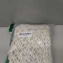Hand-Woven Cotton Crochet bag Women's Summer Beach Tote Bag Crochet Clutch Bag Woven Envelope Bag with Cute Tassel (White)