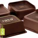 Bed Risers 1 inch, 2 inch, 3 inch, 4 inch, 6 inch, 8 inch Heavy Duty, Oversized Furniture Riser for Couch Sofa Table Chair Leg Frame Dorm, Support up to 6000 Lbs (Chocolat Brown 4 Pack, 2 inch)