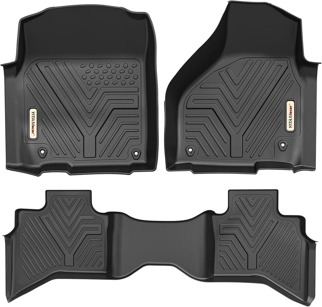 YITAMOTOR Floor Mats Fit for 2019-2024 Ram 1500 Classic Quad Cab, 2012-2018 Dodge Ram 1500 Quad Cab Only, Black