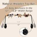 Baby Bouncer Toy Bar Compatible with Baby Bjorn Bouncers, Durable Natural Wooden Toy Bar for Baby Bouncer Attachment, Rotatable Sensory Toy Gifts for Babies (White and Black)