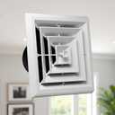 RectorSeal TRUaire Grille/Damper 81914 Plastic Ceiling Diffuser with Incorporated Ceiling Box, Easy Installation, HVAC, 8X8 4 Way Grille/Damper
