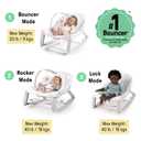 Ingenuity Keep Cozy 3-in-1 Grow with Me Vibrating Baby Bouncer Seat & Infant to Toddler Rocker, Vibrations & -Toy Bar, 0-30 Months Up to 40 lbs (Pink Burst)